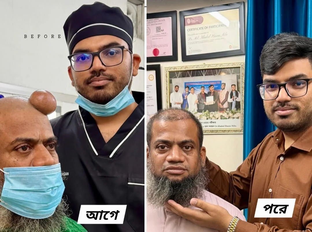 এসে ছোট্ট উপহার দিচ্ছেন।